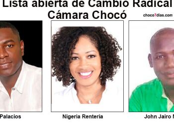 Candidatos del partido Cambio Radical a la Cámara de Representantes, por el departamento del Chocó 2022.