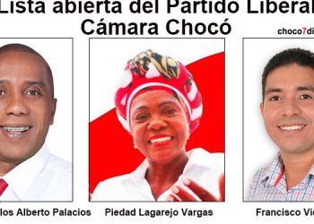 Candidatos del partido liberal a la cámara de representantes, por el departamento del Chocó.