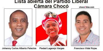 Candidatos del partido liberal a la cámara de representantes, por el departamento del Chocó.